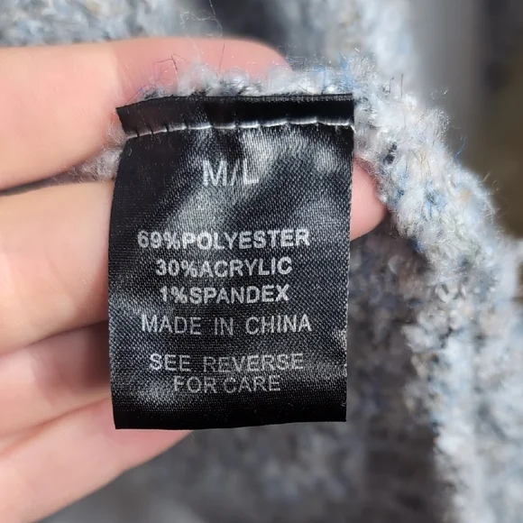 Wishlist | Minimalist Gray Speckled Knitted Cardigan Sweater Size M/L - Picture 9 of 11